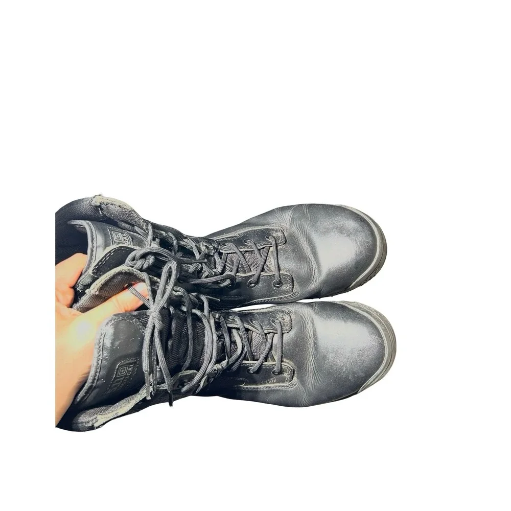 5.11 Tactical ATAC 2.0 8 Inch Side Zip Boots Black Leather Nylon 12001 Size 11